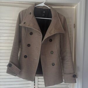 H&M Women's Classic Brown Peacoat